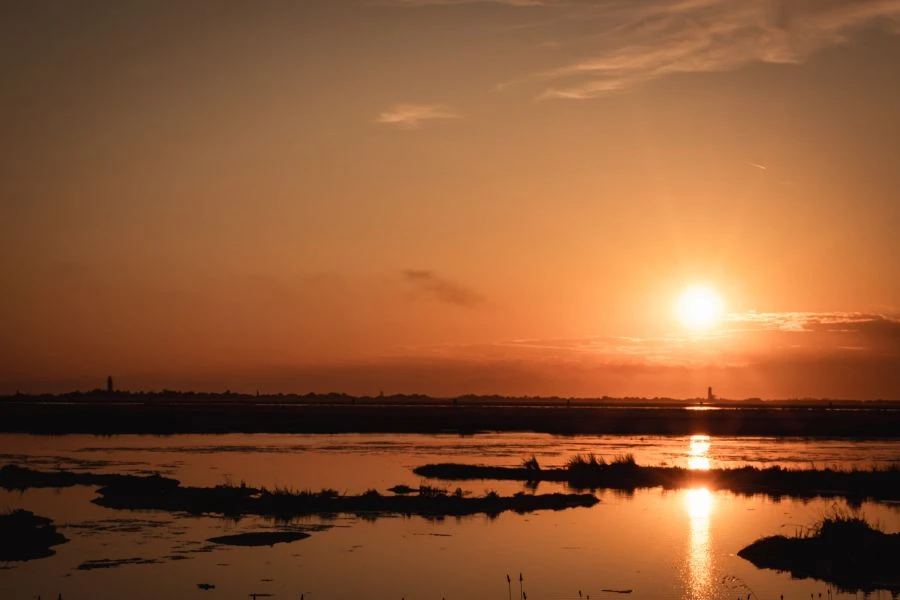 Route durch die Barene von Venedig