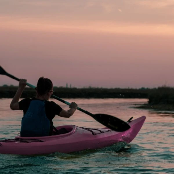 Tramonto laguna kayak canoa tour